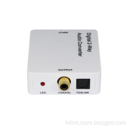Digital 2-way Audio Converter, Coaxial to Toslink or Toslink to Coaxial